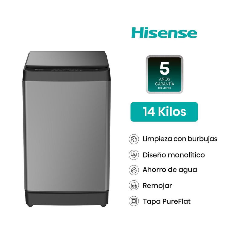Lavadora 14kg Hisense Carga Superior WT3K1423UT