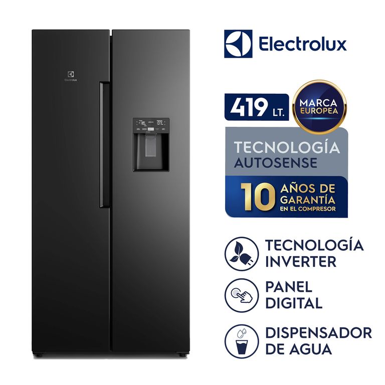 Refrigeradora Electrolux 419L Top Freezer Side By Side 2 Puertas ERS45F2P5EB