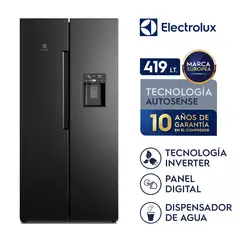 Electrolux - Refrigeradora Electrolux 419L Top Freezer Side By Side 2 Puertas ERS45F2P5EB