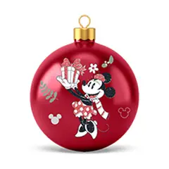 DISNEY - 2 Esferas de Navidad Ecru/Rojo Mickey