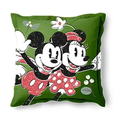 DISNEY - Cojín Mickey y Minnie Verde