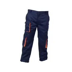 undefined - Pantalon Drill Azul Naranja Multibolsillo Talla L