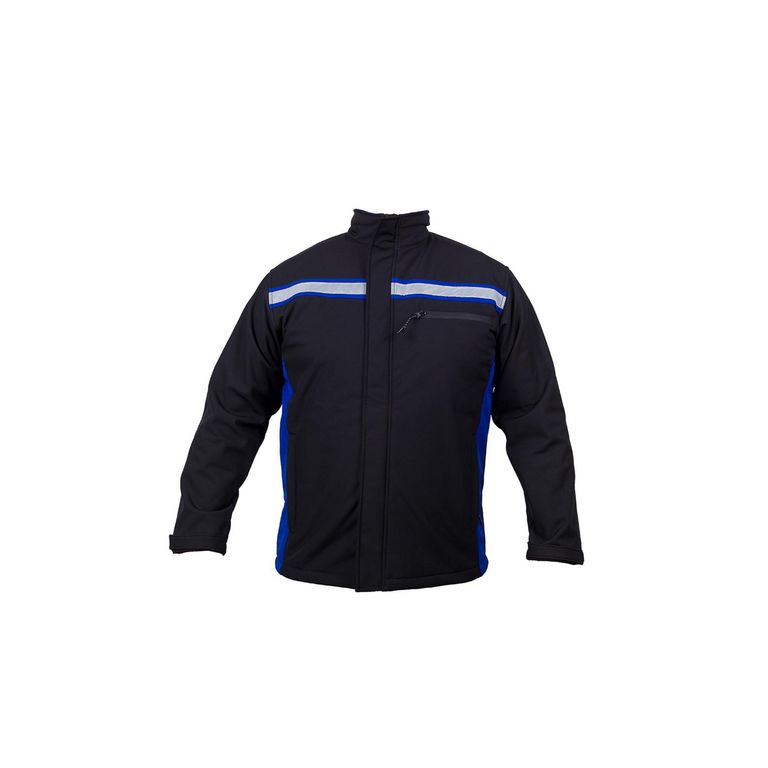 Casaca Softshell Azul Negro Cinta 3M Talla M