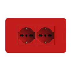 BTICINO - TomaSchuko Doble Rojo 4 Módulos