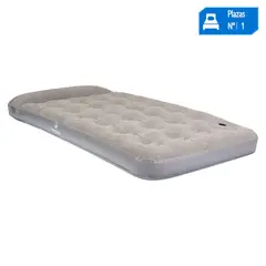 KLIMBER - Colchón Inflable 1 Plaza Gris con Bomba de Pie