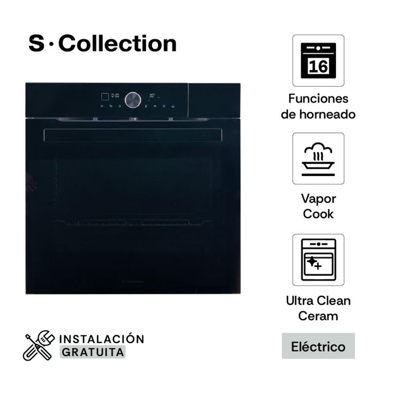 Horno Empotrable Eléctrico 75L S-Collection SOLHO027 Negro