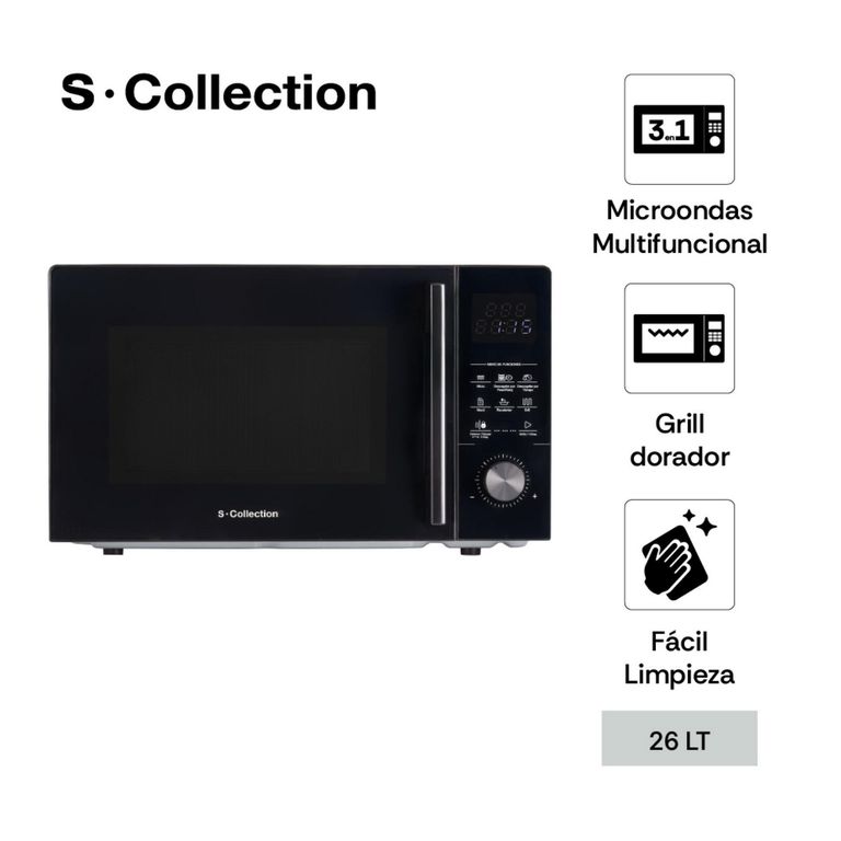 Microondas Digital 26 Litros 3 en 1 Negro 3120SOLHOM004