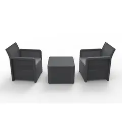 GENERICO - Juego de Balcón de Terraza Nassau 2 Personas Antracita