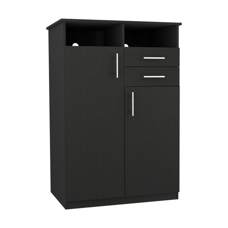 Ropero 2 Puertas 2 Cajones 7 Repisas 83x122.2x52.8cm Wengue