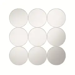 TUHOME - Set 9 Espejos Decorativo Circular Plateado 60cm Artemis