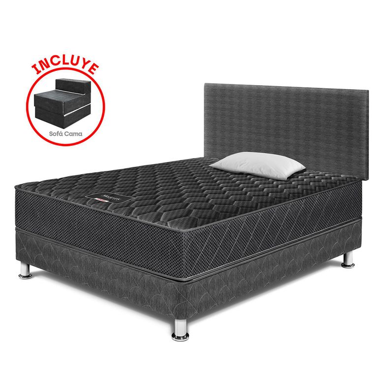 Dormitorio Majestic Black 1.5 plazas + Sofa Cama