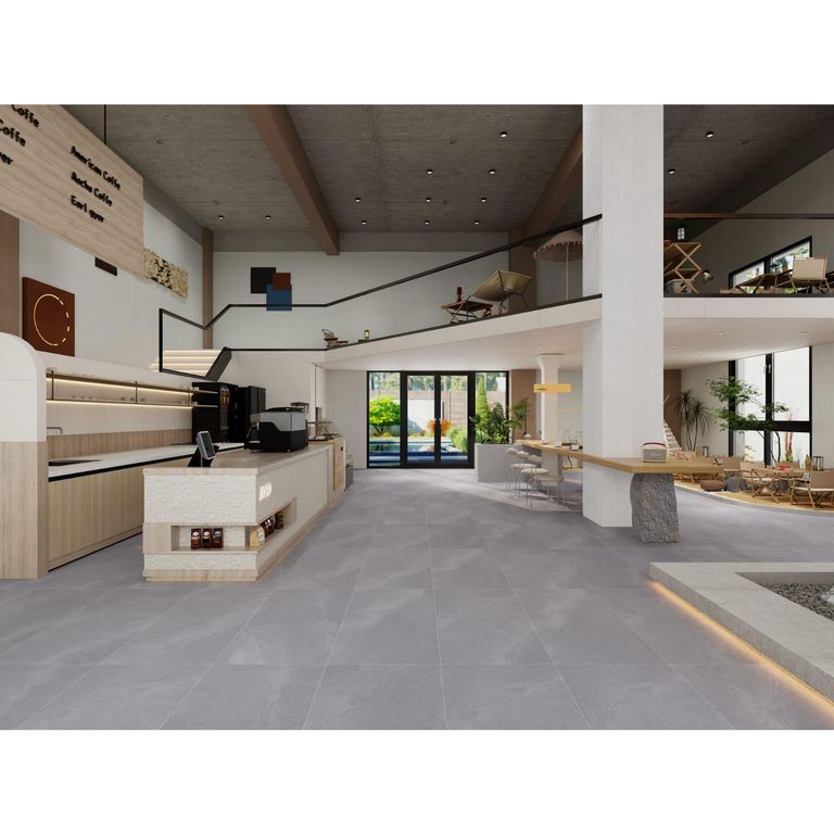Cerámica Gres Gris Oscuro Mate 60x120 cm Cementicio/Rústico 2.16 m2