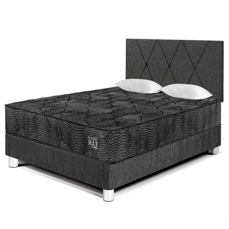 Dormitorio Pocket Max Black 2 plz + 2 Almohadas + 1 Protector