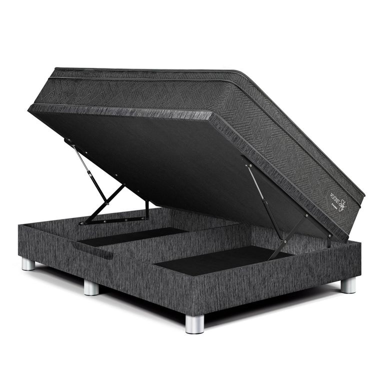 Cama Boxet Pocket Star Queen Charcoal + 2 Almohadas + 1 Protector