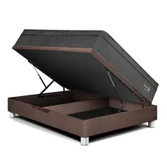 PARAISO - Cama Boxet Pocket Star 1.5 plz Chocolate + 1 Almohada + 1 Protector