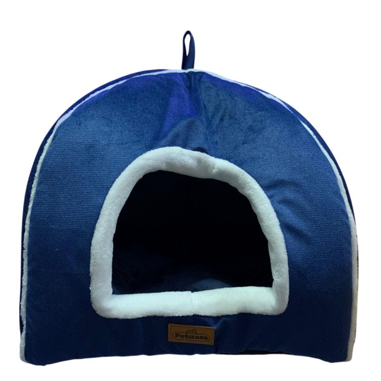 Cama Cueva Azul Talla M para Perro 56x47x47 cm