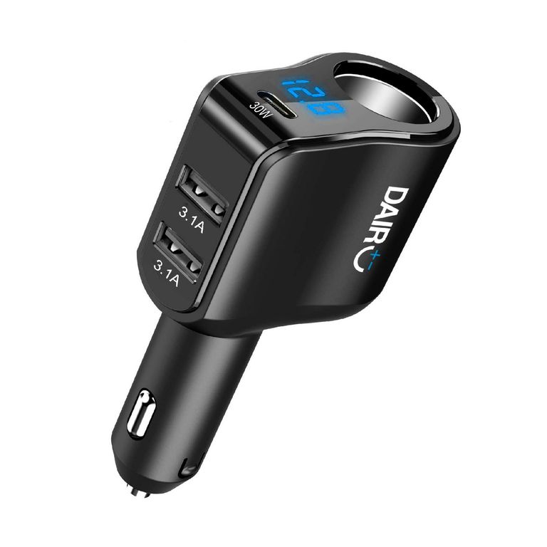 Multicargador PD 30W/USBx2-6.1A/12V + Cables
