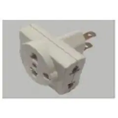 EPEM - Pack x 2 Enchufes de derivacion triple universal con espigas planas Blanco.