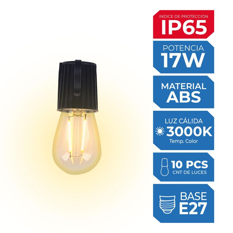 Guirnalda IP65 5m 10 Focos