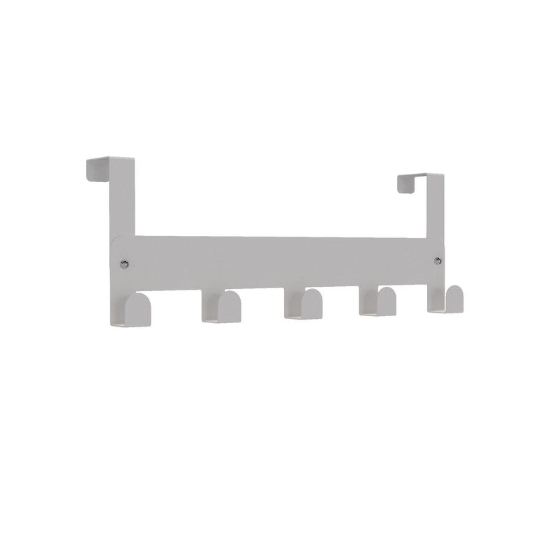 Percha para Puerta 5 Ganchos Blanco.