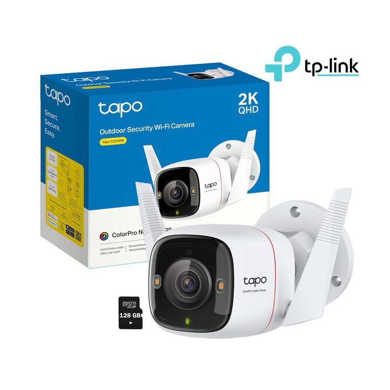 Cámara Seguridad Wi-Fi Exterior Tapo C325WB 4MP 2K + Micro SD 128GB