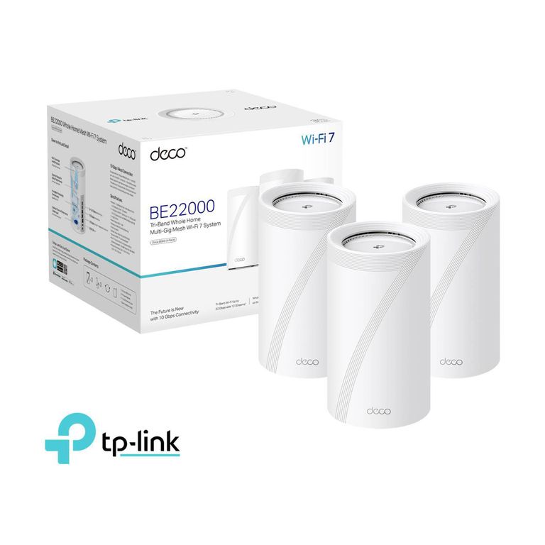 TP-LINK Deco BE85 3-pack Sistema Wi-Fi 7 Mesh BE19000 de Triple Banda