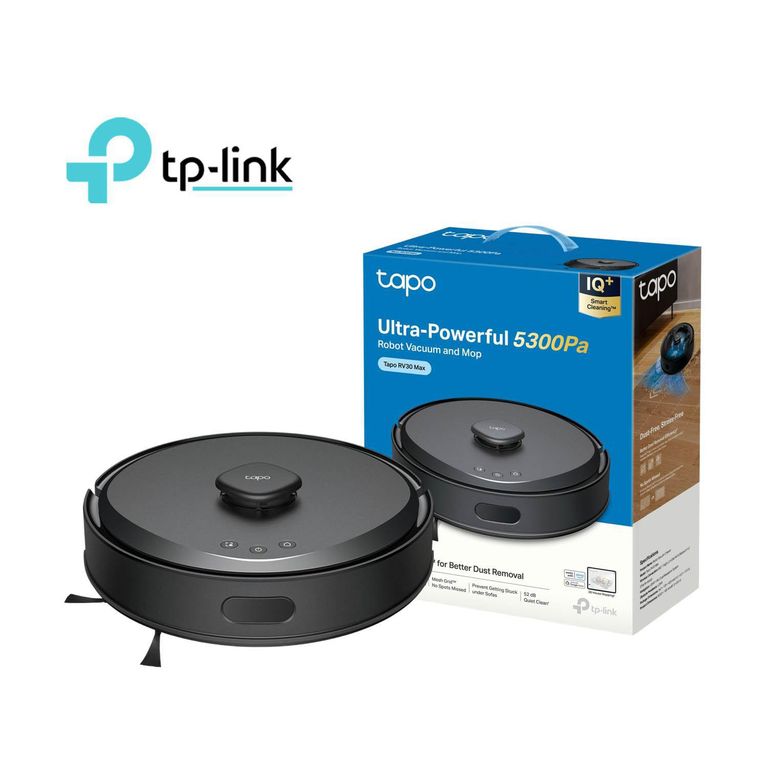 Tp-Link Tapo RV30 Max Robot Aspirador Trapeador 5300Pa Sistema LiDAR+IMU Negro