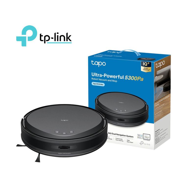 Tp-Link Tapo RV20 Max Robot Aspirador trapeador MagSlim 5300Pa Succión Negro