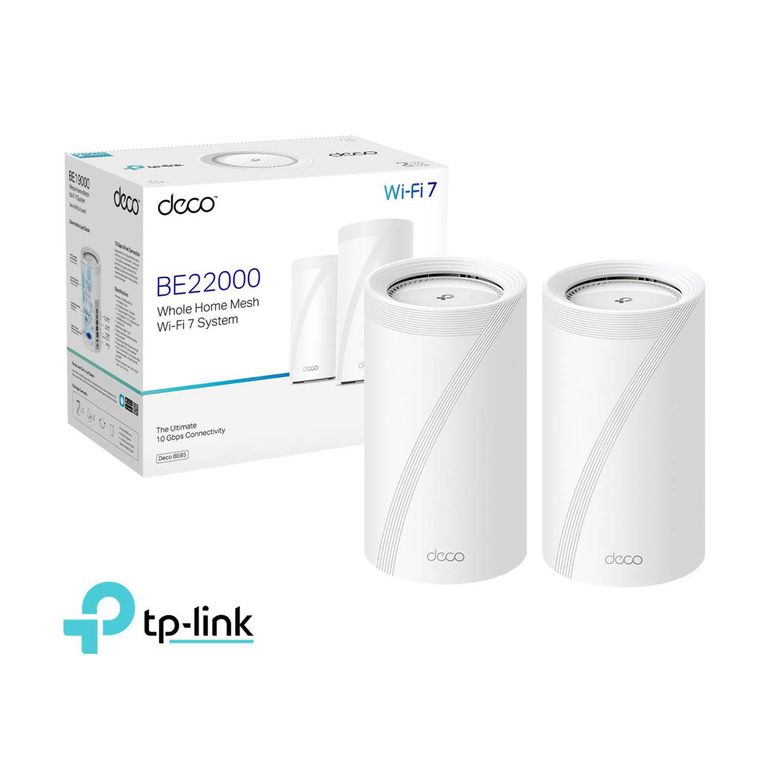 TP-LINK Deco BE85 2-pack Sistema Wi-Fi 7 Mesh BE19000 de Triple Banda
