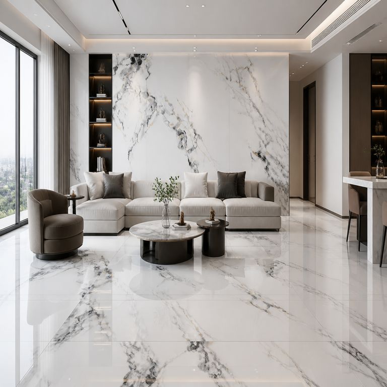 Gres Mármol Blanco 60 x 120