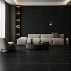 PORCELATINO - Gres Negro Marmolizado 60x60cm 1.44m2