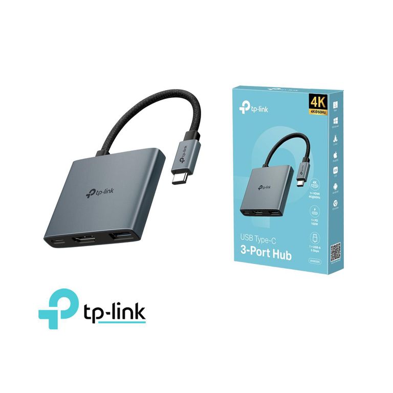 TP-LINK UH3020C Adaptador Hub USB Tipo-C 3 puertos en 1