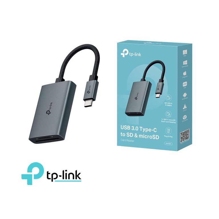 TP-LINK UA440C USB 3.0 Lector de tarjetas Tipo-C a SD y microSD 4.0