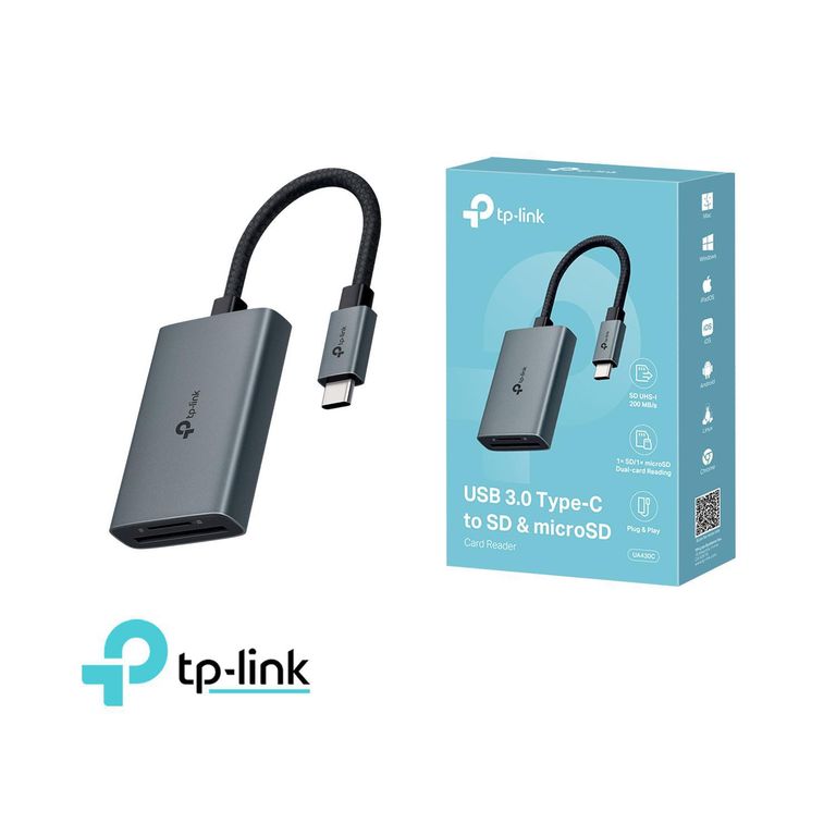 TP-LINK UA430C Lector de tarjetas USB 3.0 Tipo-C a SD y microSD 3.0