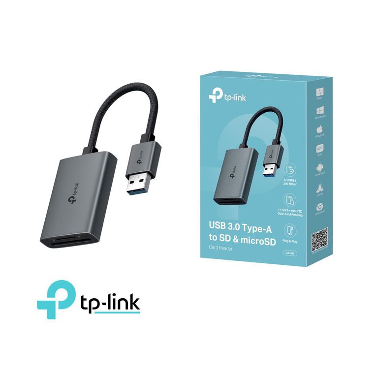 TP-LINK UA430 USB 3.0 Tipo-A a SD y microSD 3.0 Lector de tarjetas
