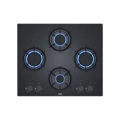 SOLE - Encimera Empotrable A Gas 4 Hornillas 60cm Rubí 3120SOLCO078 Negro
