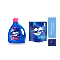 BOLIVAR - Suavizante Líquido Bolívar Floral 4.8L + Detergente Liquido Bolivar Cuidado Total 3L