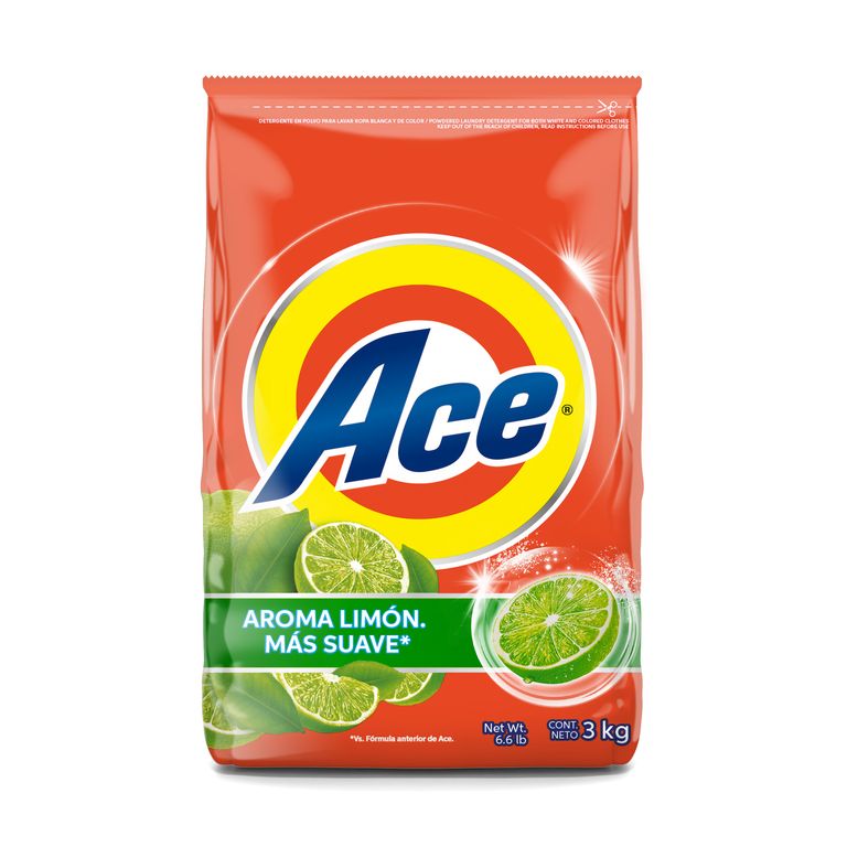 Detergente en Polvo ACE aroma Limon 3KG