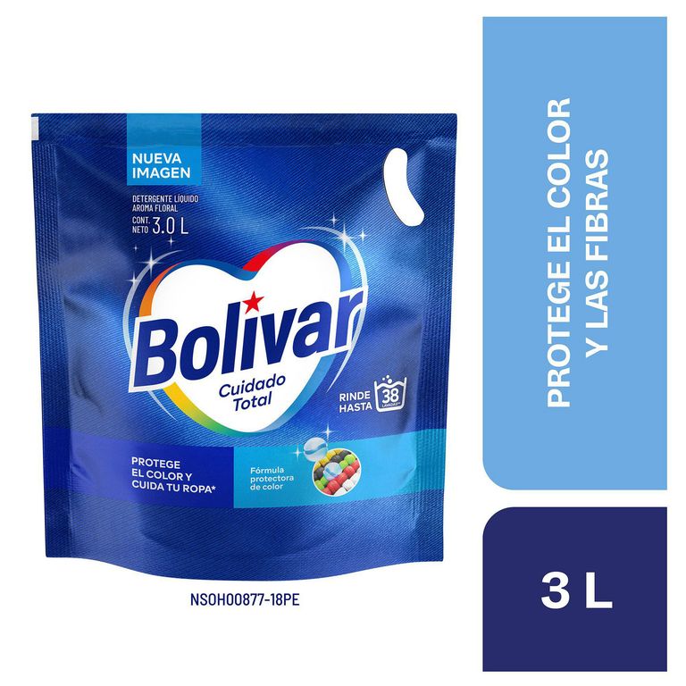 Detergente Liquido Bolivar Cuidado Total 3L