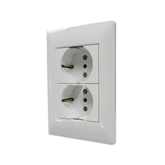 CAMBRE - Tomacorriente Doble Schuko Blanco 10-16A 250V Con Placa Cambre