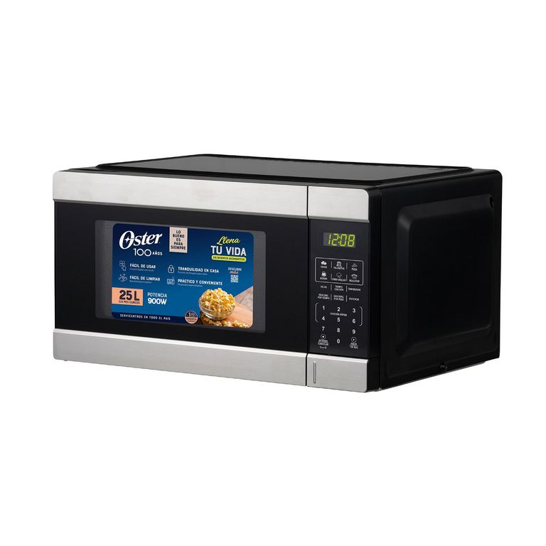 Microondas Digital 25 L Negro con Puerta de Acero Inoxidable POGG2303.