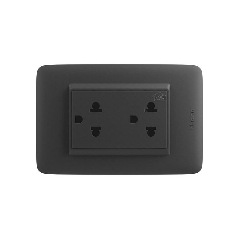 Toma Universal Duplex 2P+T 15/16A Domino Sencia Plus Negro
