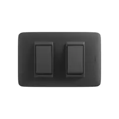 BTICINO - Interruptor 3 Vías 10AX Doble Domino Sencia Plus Negro
