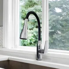 METUSA - Mezcladora Monocomando de lavadero al mueble pico flexible Cromado.