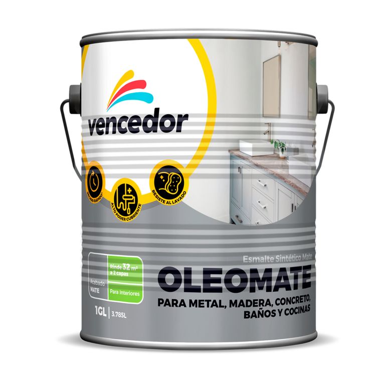 Esmalte Vencedor Oleomate Base Deep Mate 1/4Galón