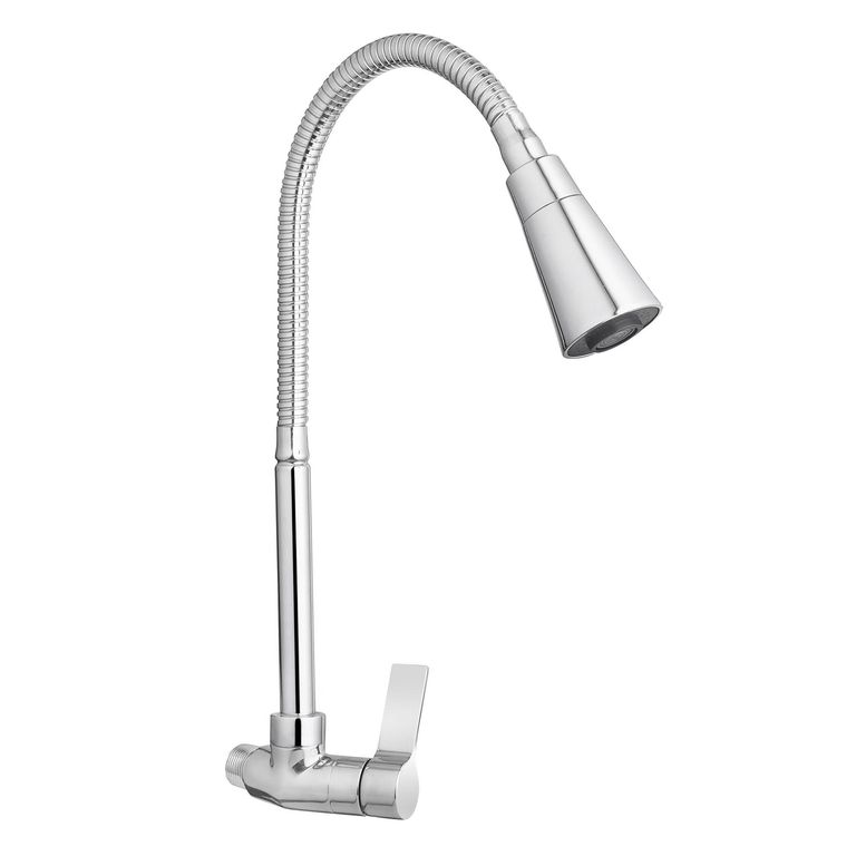 Griferia de Cocina Sencilla Flexible Savona Cromada A Pared