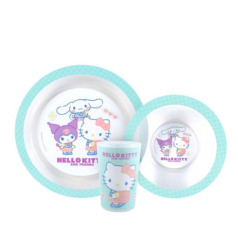 Set Vajilla 3 Piezas Hello Kitty