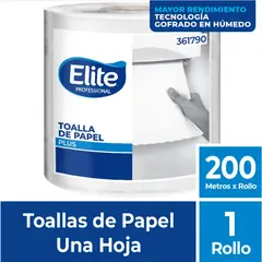 ELITE PROFESSIONAL - Papel Toalla Plus Elite 1 Rollo de 200M