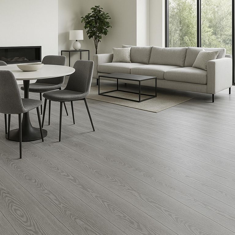 Piso vinílico SPC Gris Invierno 5.5 mm 18x122 2.2 m2