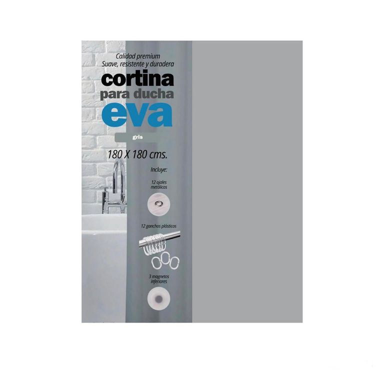 Cortina Eva Gris Para Baño
